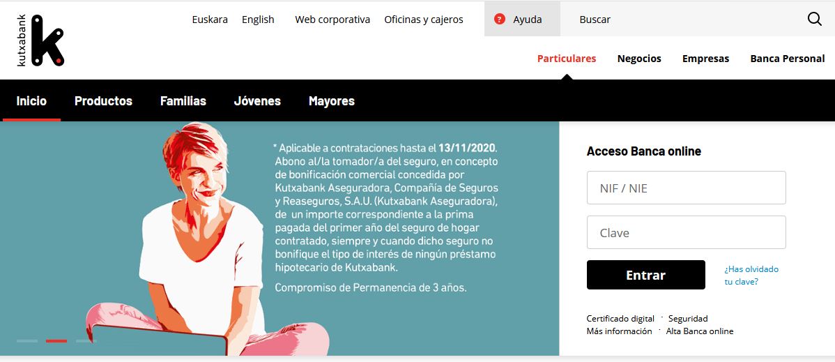 kutxabank pagina web ingreso de usuarios