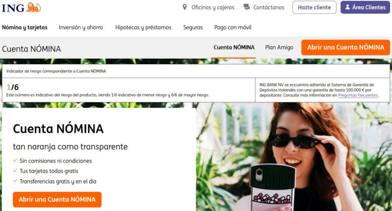 Abrir cuenta de nómina ING